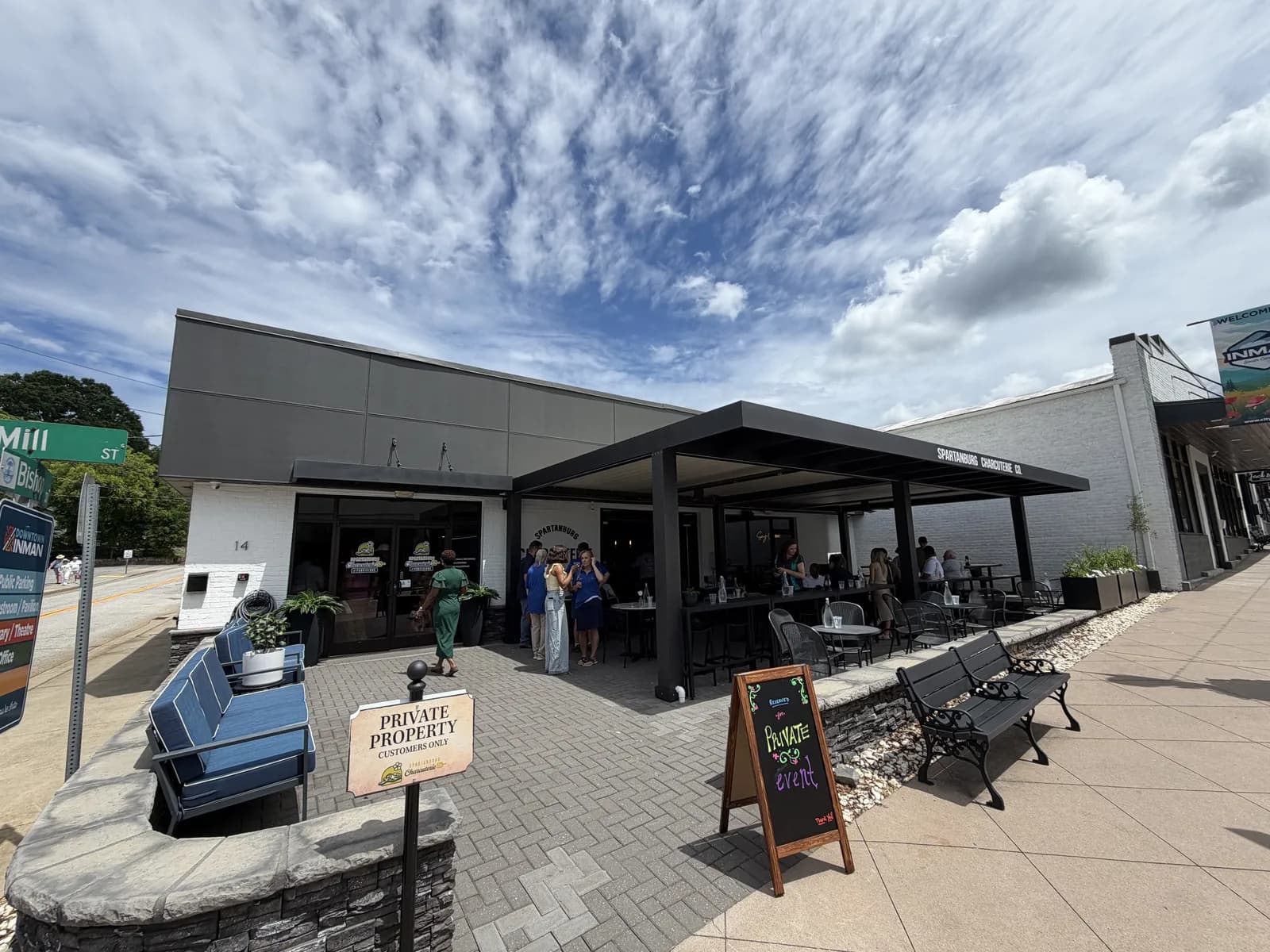 Commercial covered outdoor dining patio structure